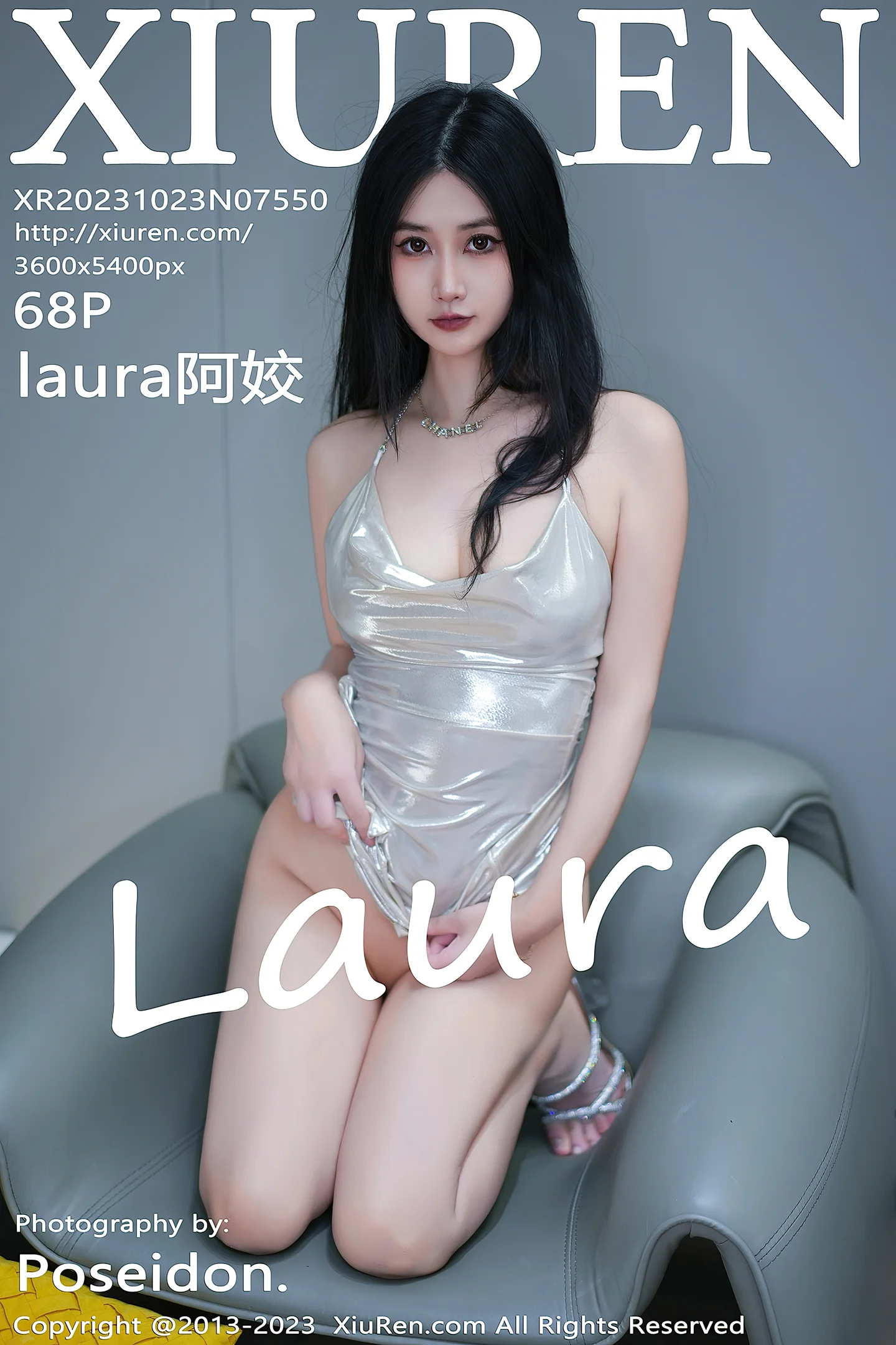 [XiuRen秀人网]VOL.7550 模特laura阿姣性感银白吊带短裙配银色高跟秀曼妙身姿诱惑写真68P-秀人网官方网站